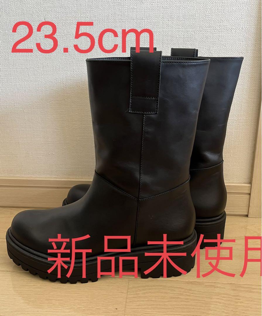 本革　新品　激安　REMME　ブラック　アンクルブーツ　23.5cm