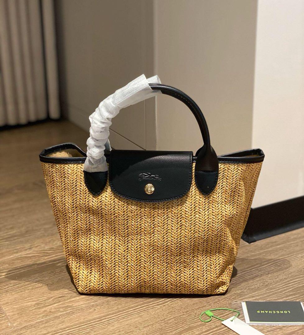 LONGCHAMP ロンシャン　プリアージュ　ストローバッグ　かごバッグ黒 LB ロンシャン LONGCHAMP ロンシャン LONGCHAMP Le Pliage Green ル