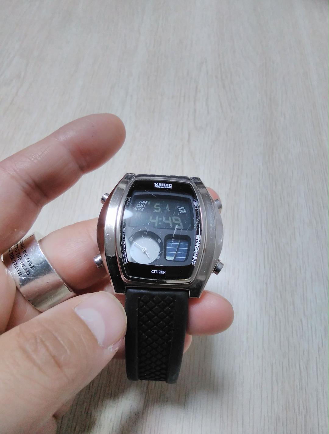 沸騰ブラドン CITIZEN 6-091351KA 動作品 クォーツ クロノグラフ デジタル - 腕時計(デジタル)