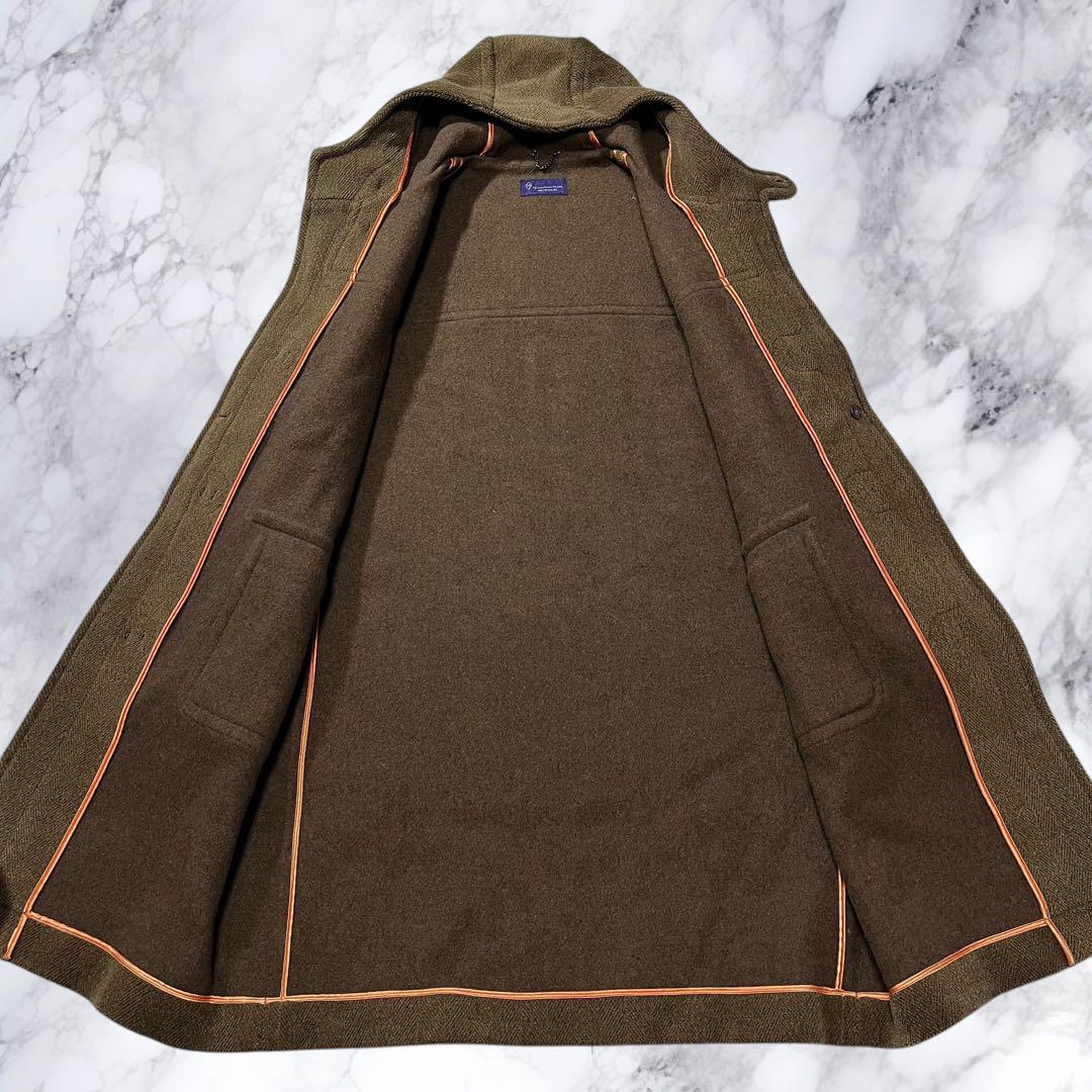大きいサイズ エーボンハウス ダッフルコート ヘリンボーン ウール 2XL 茶色