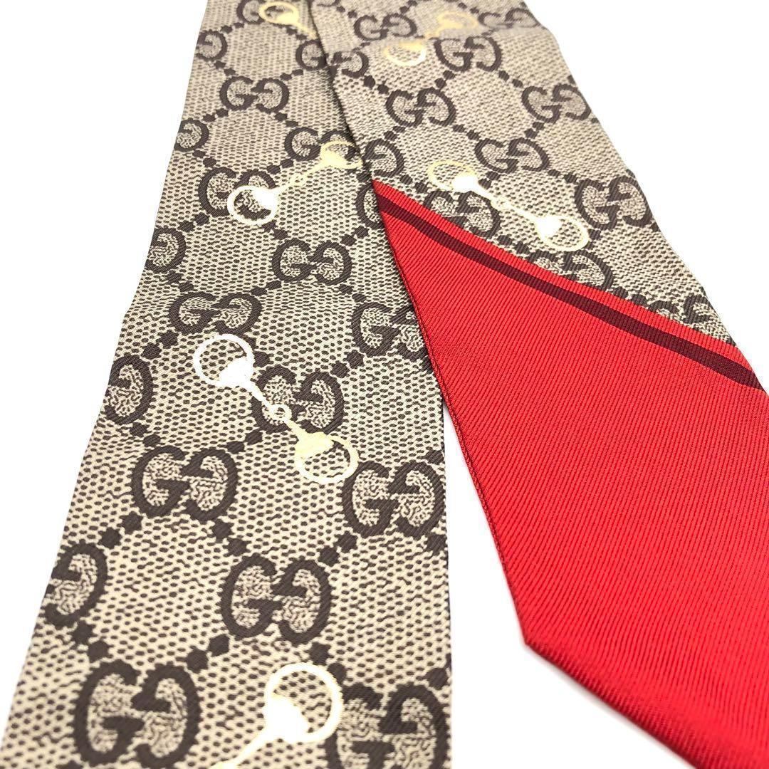 グッチ シルク GG ホースビット スカーフ ネックボウ 美品】 GUCCI グッチ ネックボウ スカーフ GG ホースビット