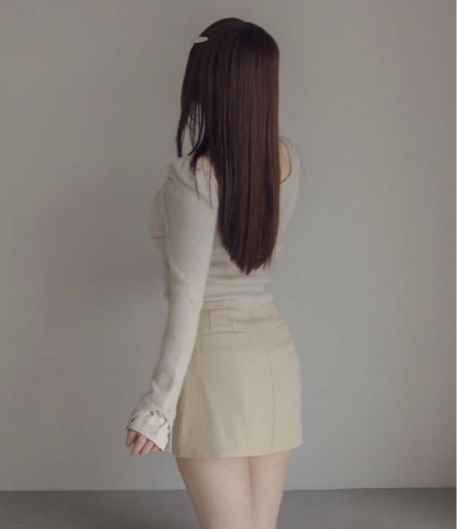 スカート andmary Jane logo mini skirt Beige S