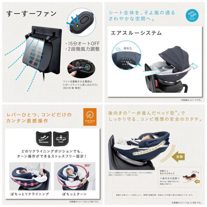 【美品】コンビ　クルムーヴスマート　ISOFIX   エッグショック   新生児 - 3