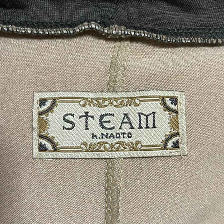 本当に信頼出来る商品 STEAM h.NAOTO ロング ブラウン ベスト ジレ フード付き ベスト+ジレ
