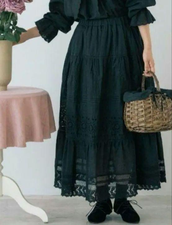 【kazumi×サマンサモスモス】 ストール付ブラウス&サス付刺繍スカート 2点