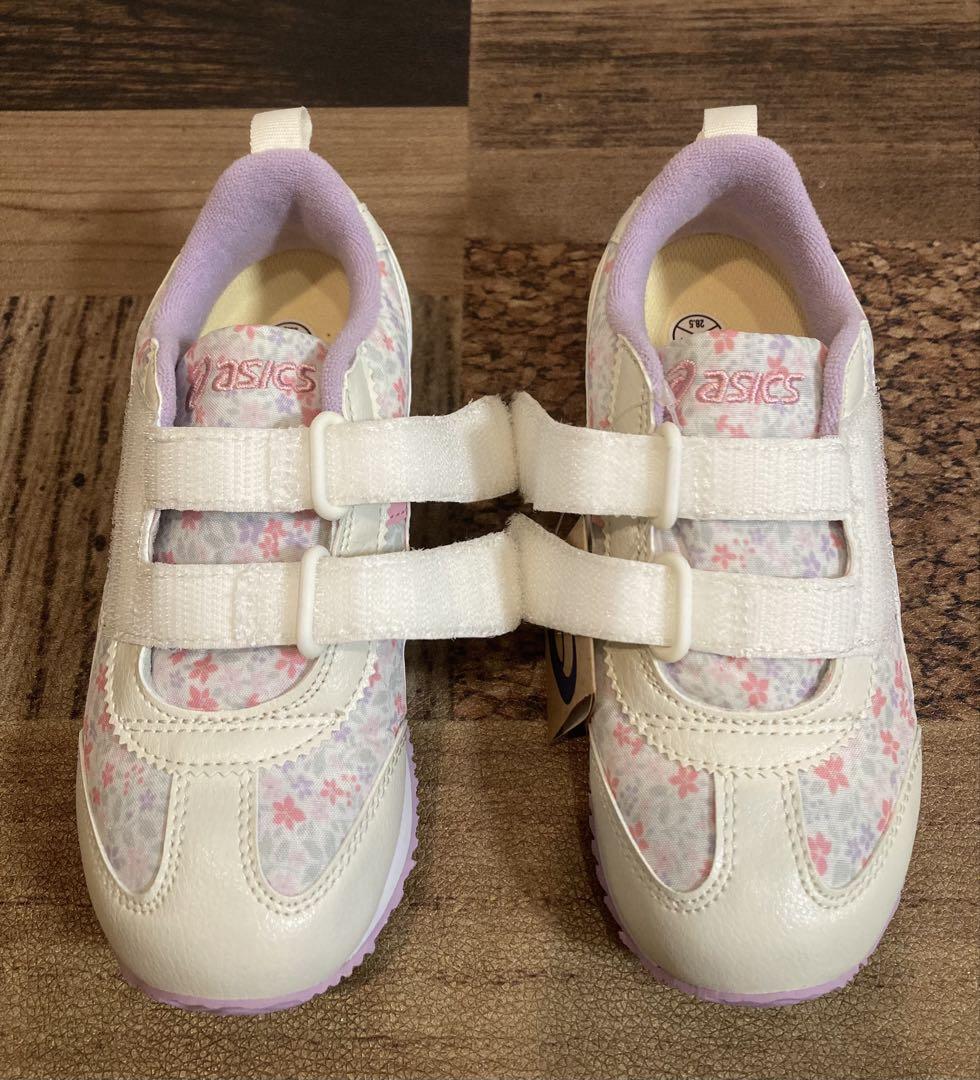 新品　asicsアシックス　スクスク　スニーカー　アイダホ　ピンク　小花柄18㎝