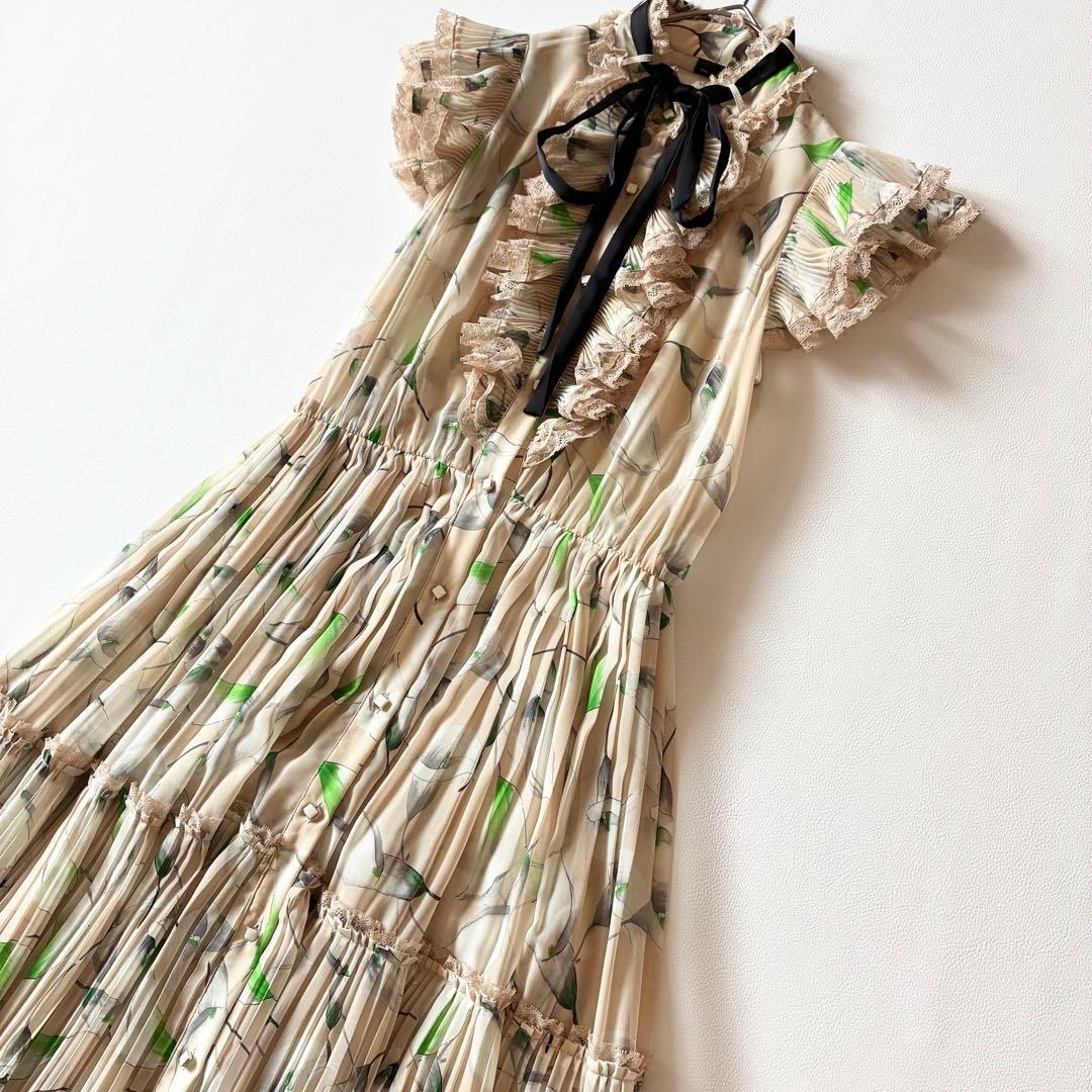 未使用級✨Sov. ソブ　2025SS　シフォンフリルワンピース　インナー付き