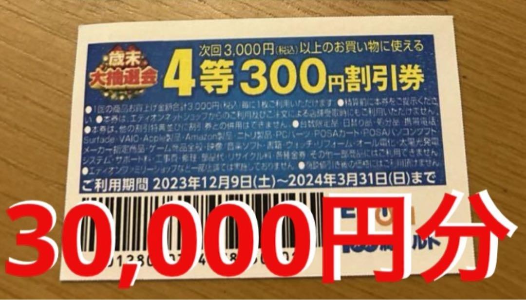 専用　エディオン　割引券　30,000円分⑥