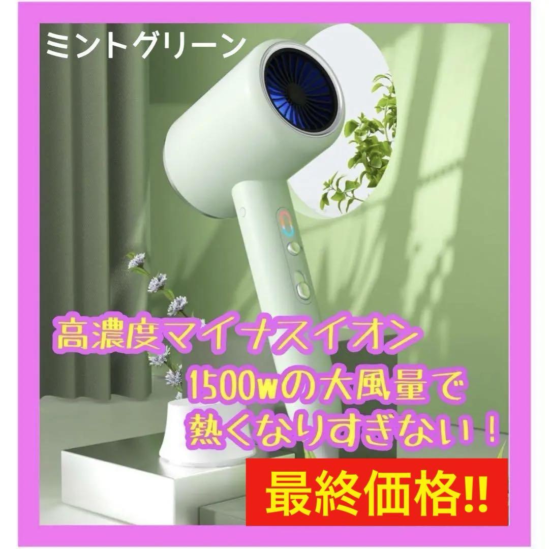 最終価格‼️ドライヤー 大風量 速乾 1500W 高濃度マイナスイオン 親子