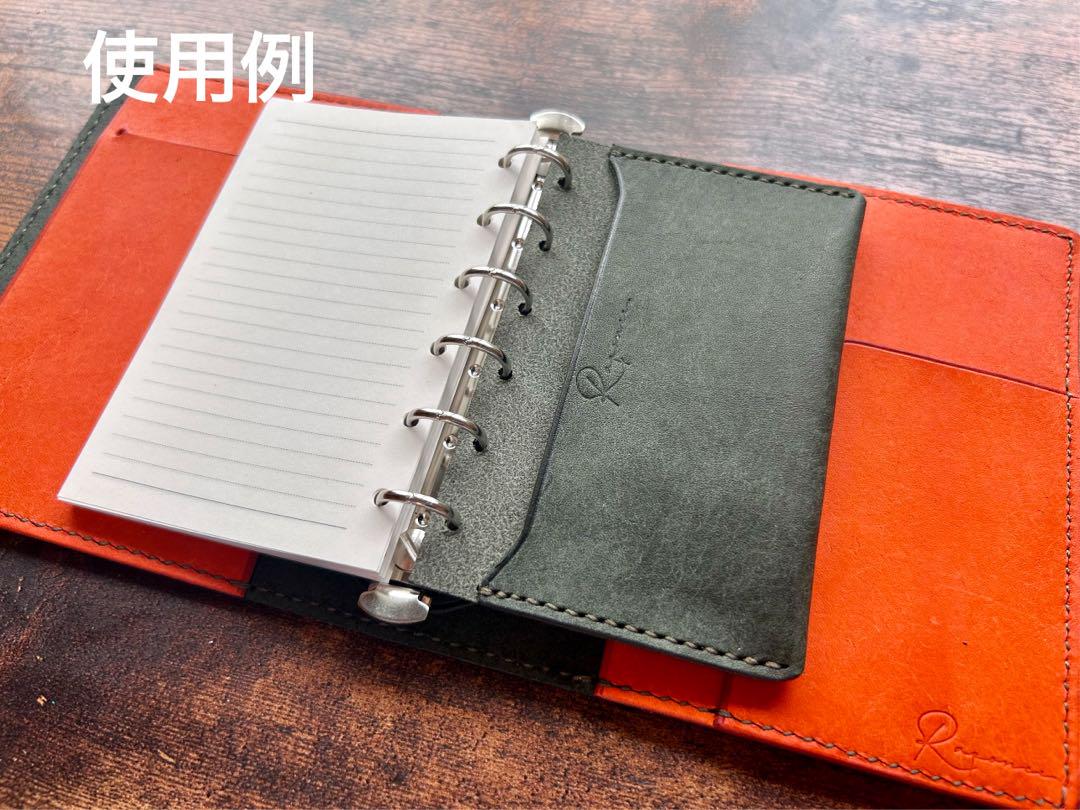 ミニ6システム手帳用本革カードケースリフィルイタリアンレザーハンドメイド
