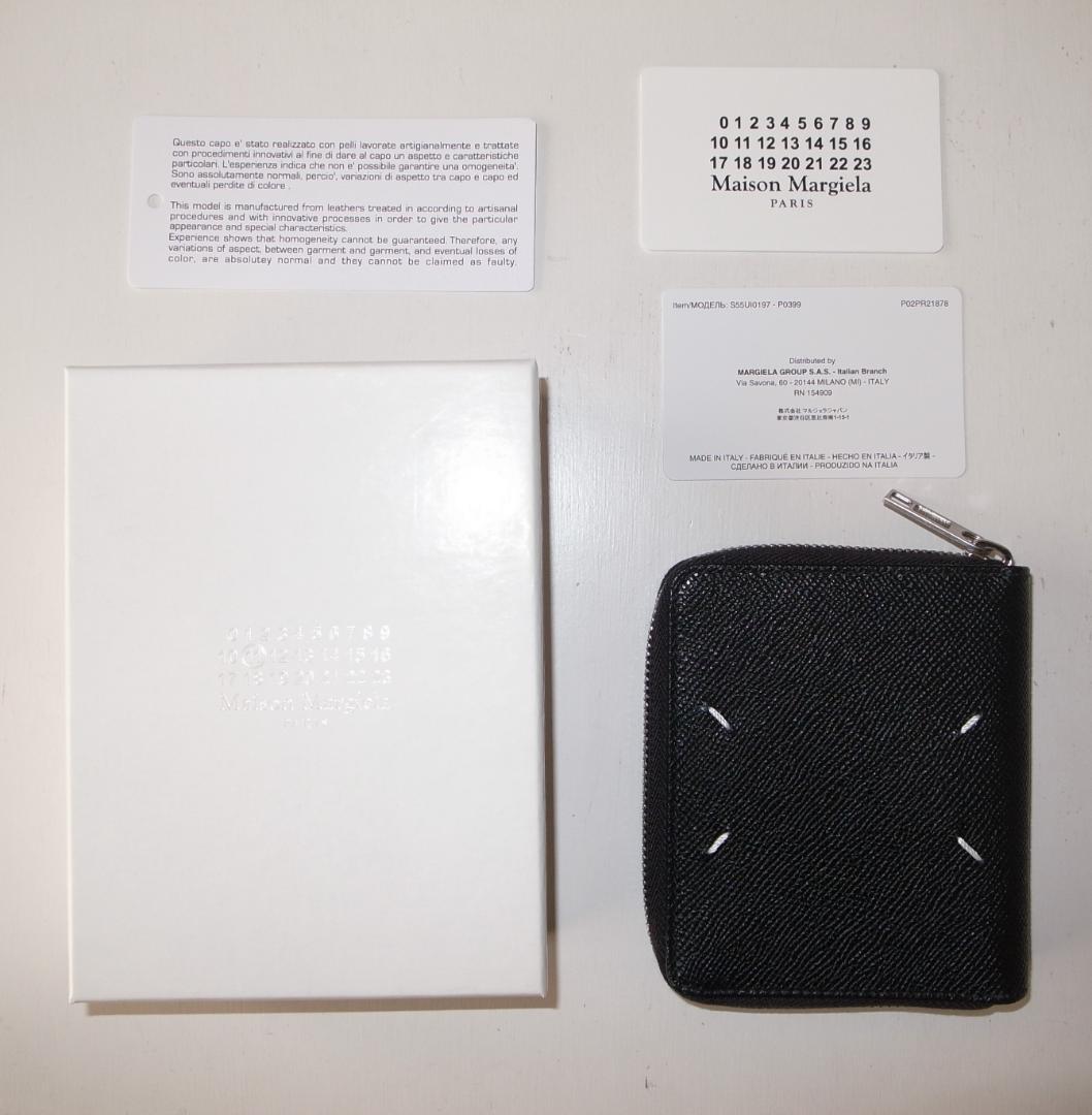 マルジェラ 財布 round zip wallet black