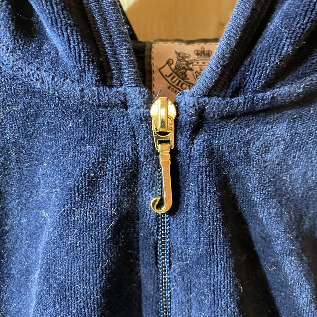 ブランド通販サイトをすべて ss4616 JUICY COUTURE ベロア フルジップパーカー 34 紺 - メルカリ トップス
