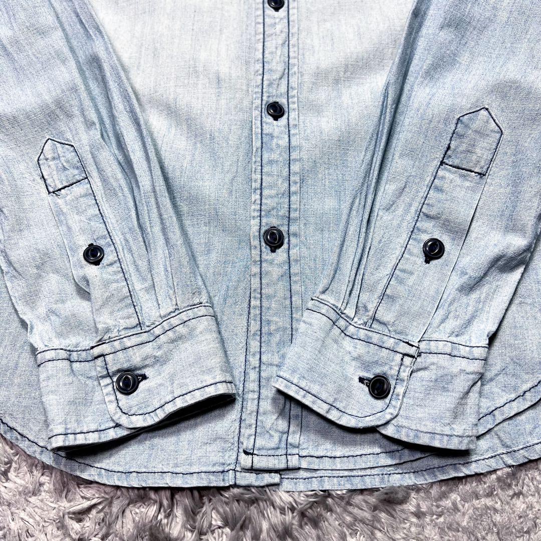 ラルフローレン デニム シャンブレーシャツ ウォッシュ加工 M