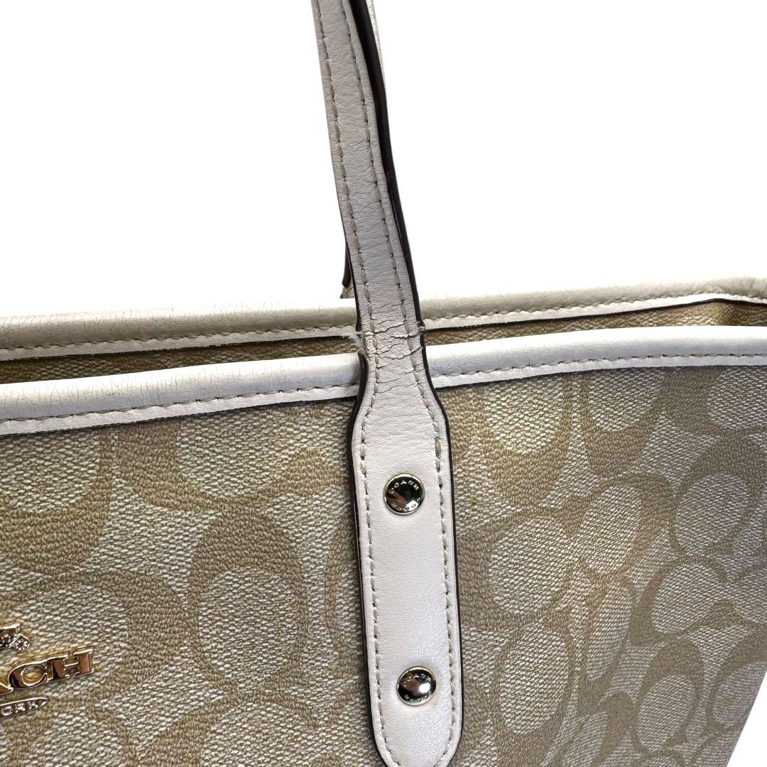 COACH トートバッグ シグネチャー ロゴ金具 PVC A4 肩掛け