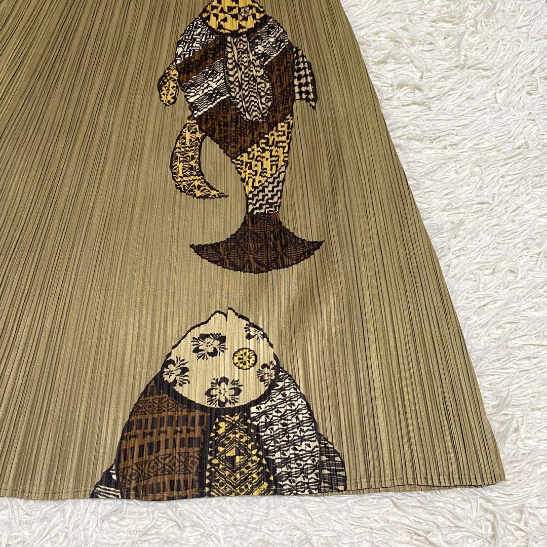 極美品✨ PLEATS PLEASE スカート 魚 スリット サイズ4 XL