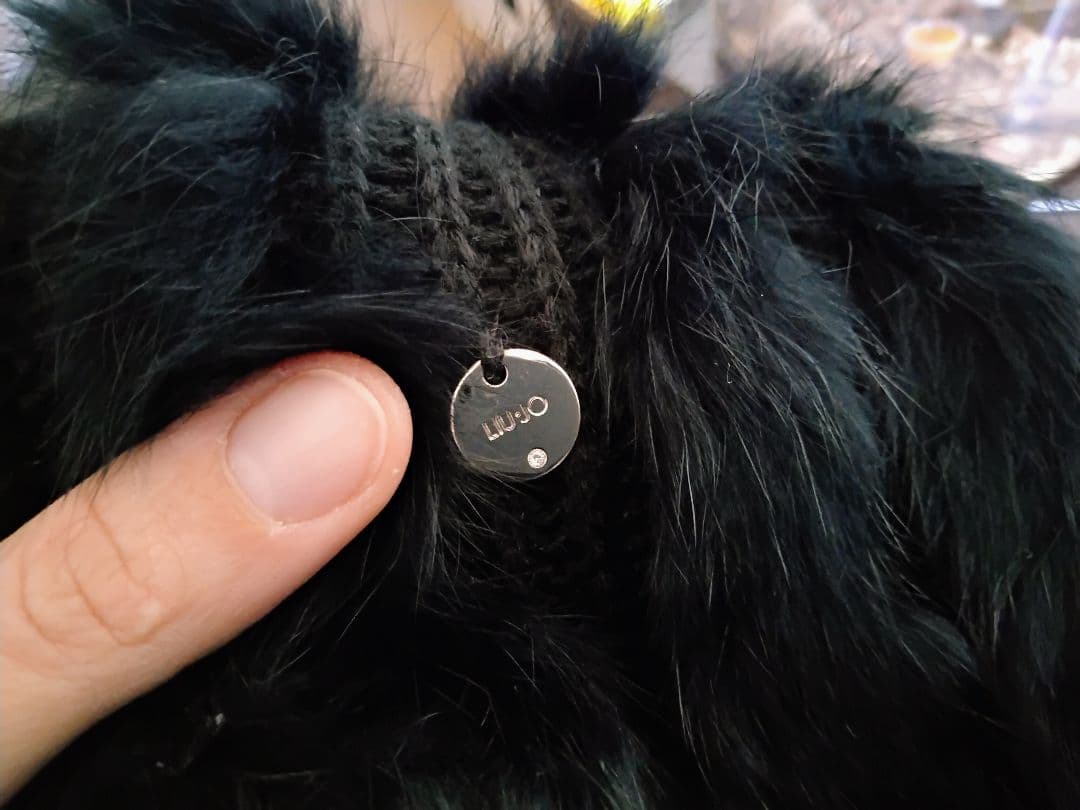 LIU JO ブラックファーストール・ショール LIU JO ブラックファーストール・ショール