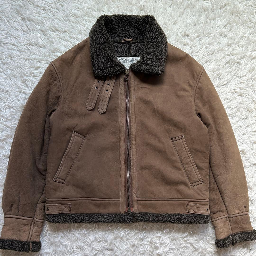 美品 AITOZ 牛革 B-3 ムートン フライト ジャケット ボア Lサイズ