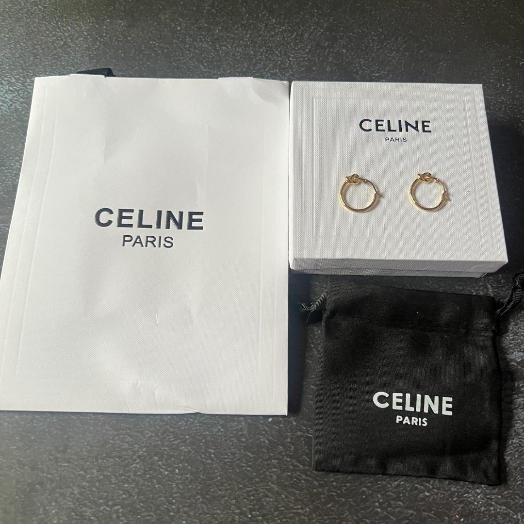 【CELINE】ノット スモールフープ ピアス