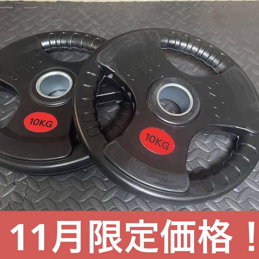■4月限定■ラバー バーベルプレート計20kgセット(10kg×2枚) 50m 11月限定ラバー バーベルプレート計20kgセット(10kg×2枚) 50m