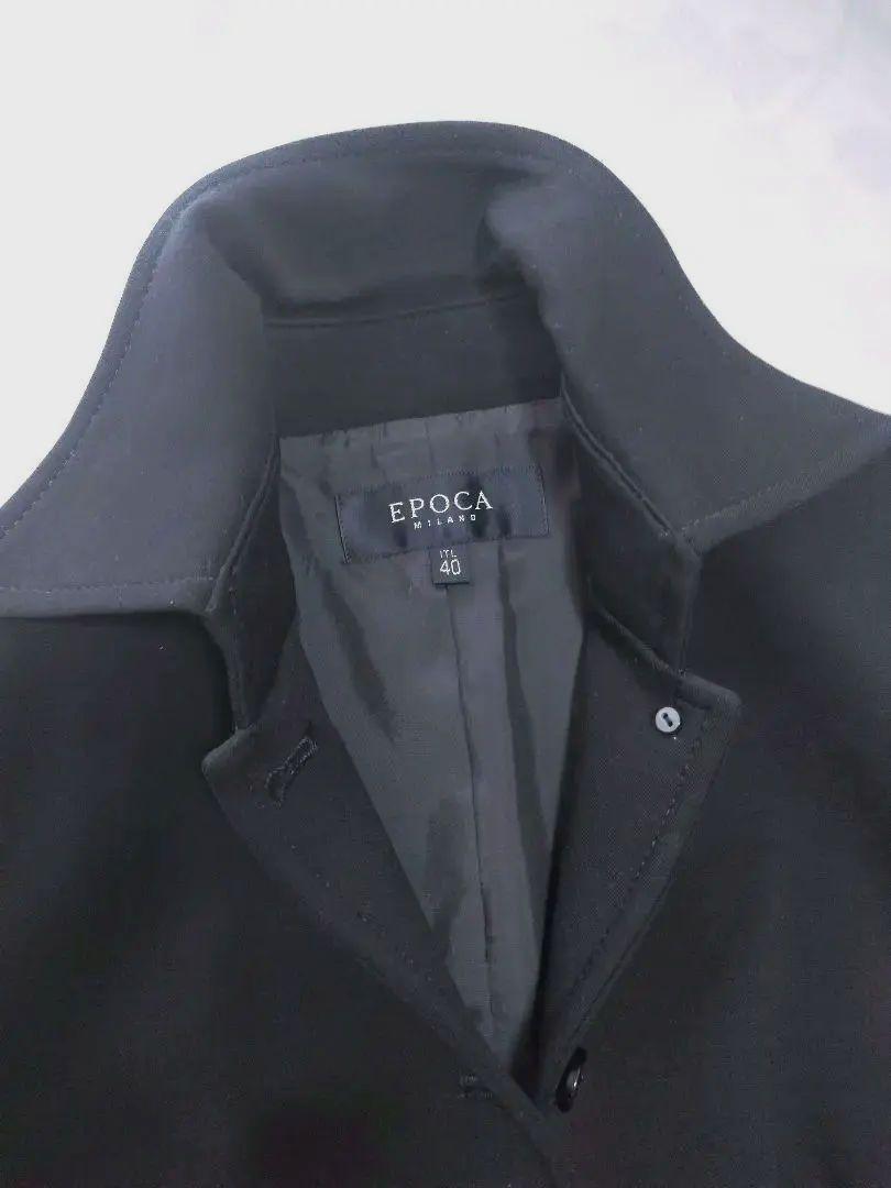 【NEW限定品】 EPOCA(エポカ) ステンカラーコート ジャケット 黒 40 ジャケット・アウター