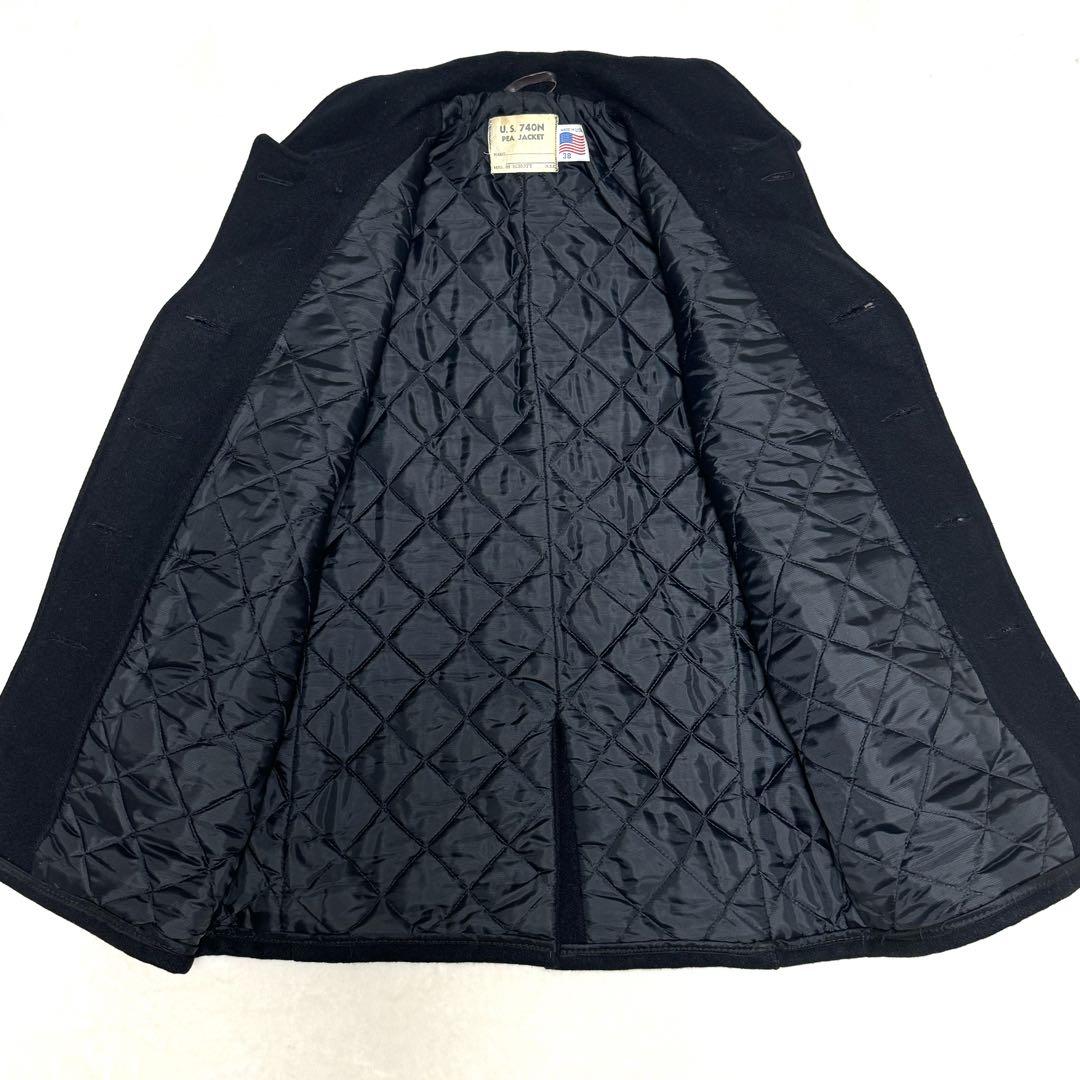ショット Schott ピーコート 黒 ブラック 38 M 中綿 キルティング