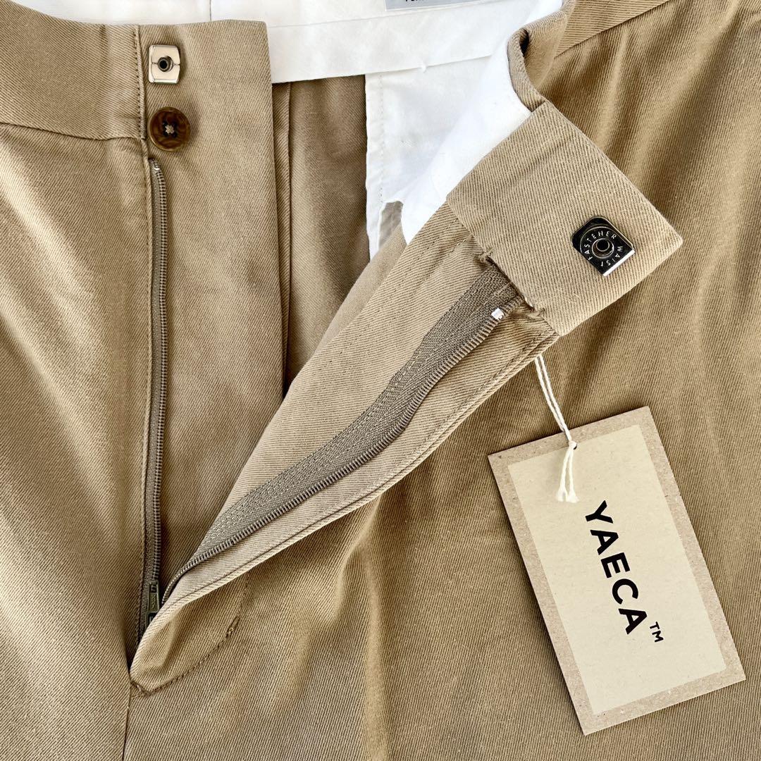 ヤエカ　 yaeca チノクロス　タックストレートパンツ