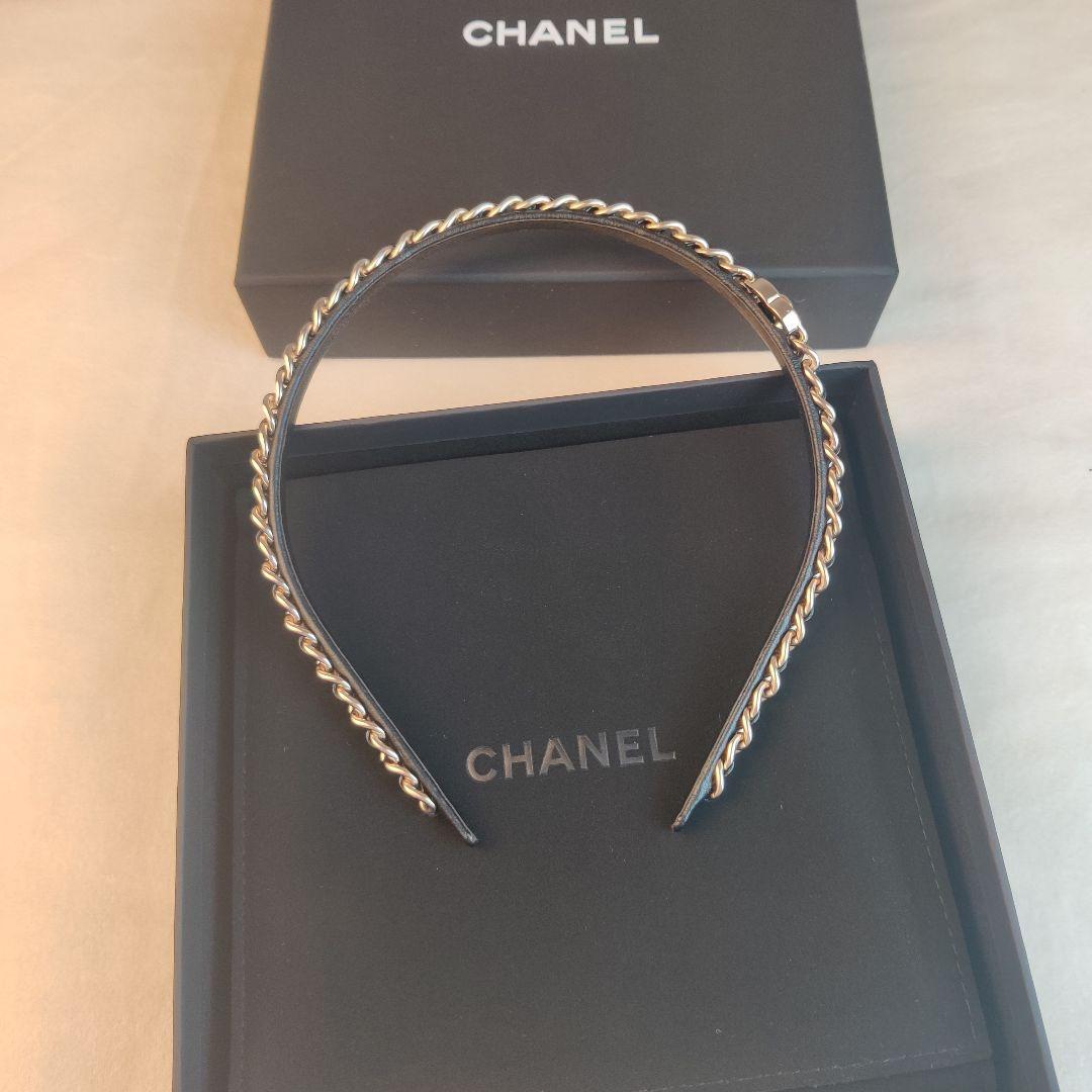 CHANEL　シャネル　カーフスキン　カチューシャ　ヘアバンド