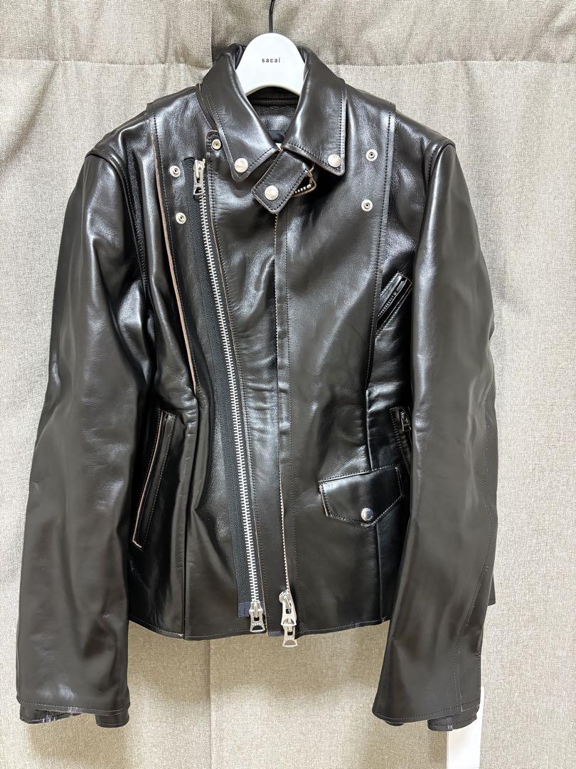 Sacai 25AW レザージャケット　ブラック1