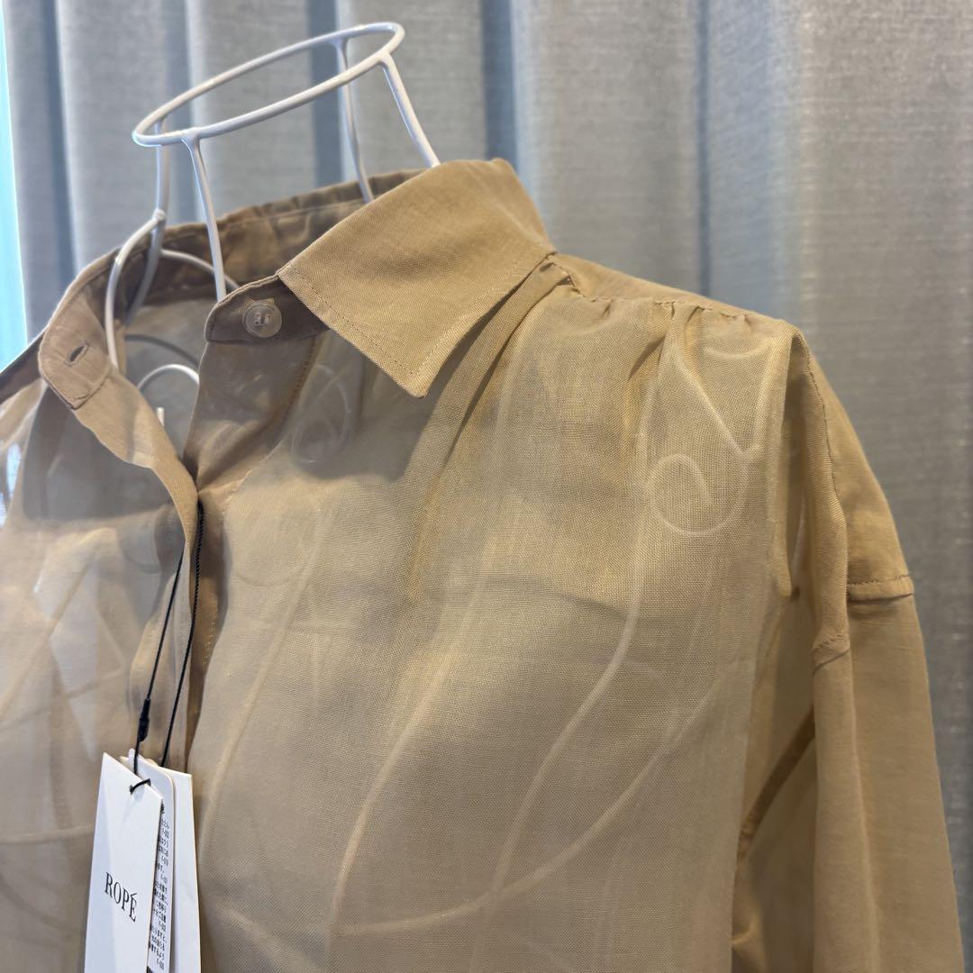 新品タグ付き】 ROPE ロペ シャツ ブラウス ベージュ 38 Mサイズ