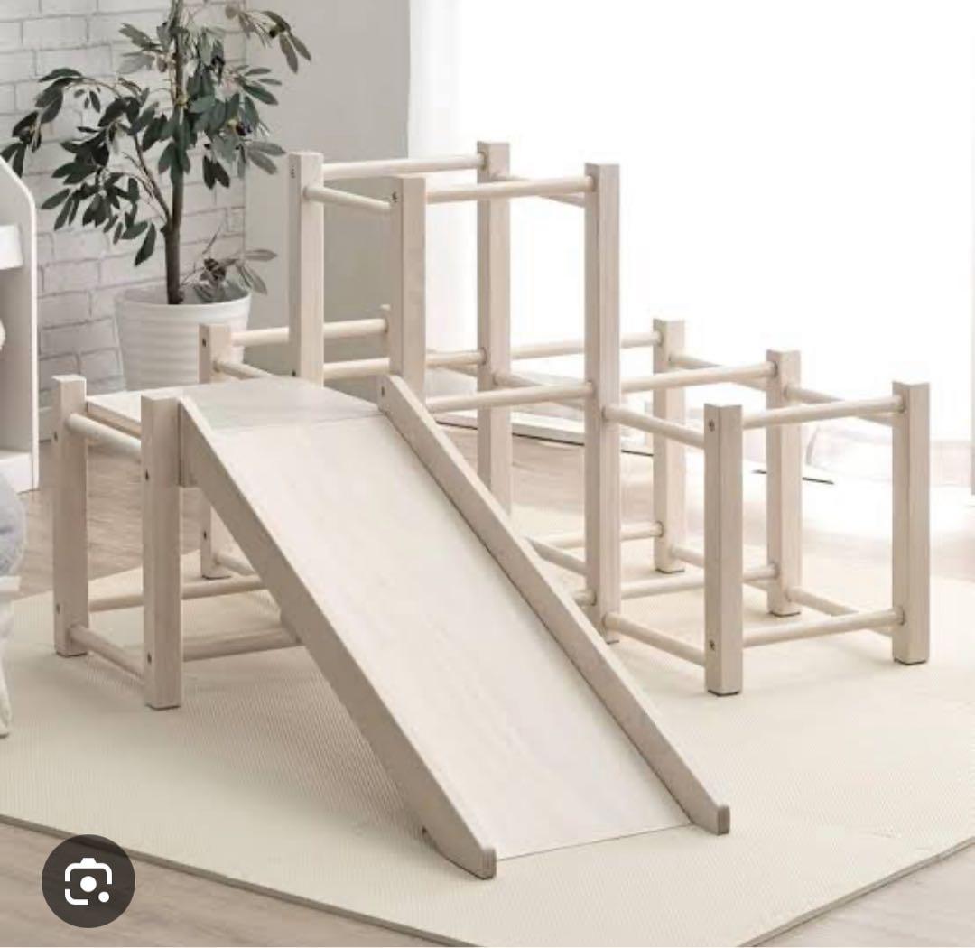 木製ジャングルジム 滑り台付き