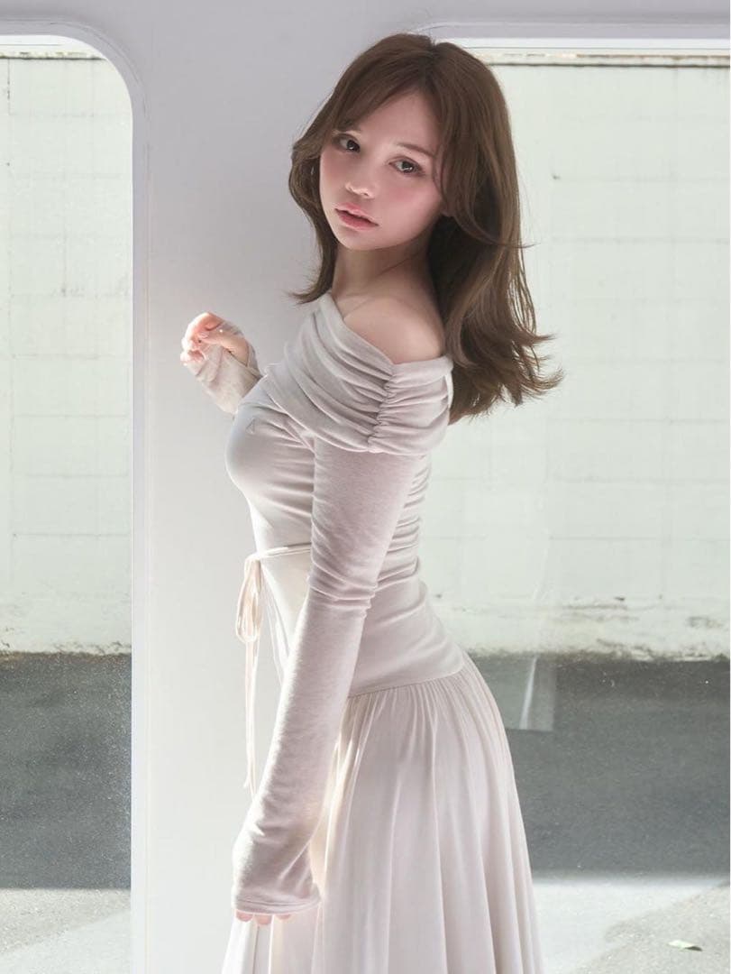 AND MARY アンドマリー Olga offshoulder dress