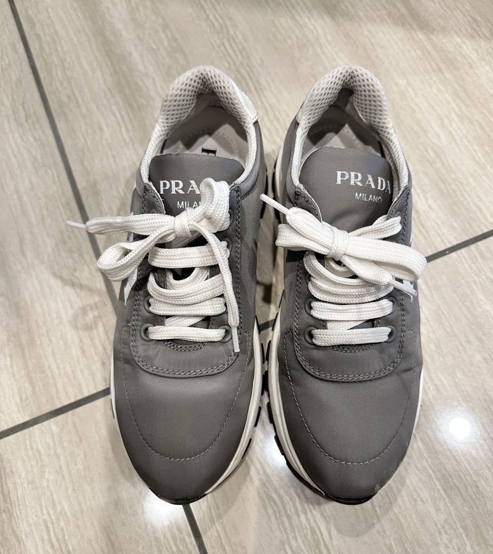 【新品未使用】PRADA プラダ　靴　グレー 楽天市場】プラダ PRADA サイズ:7 2EG424 システムスニーカー