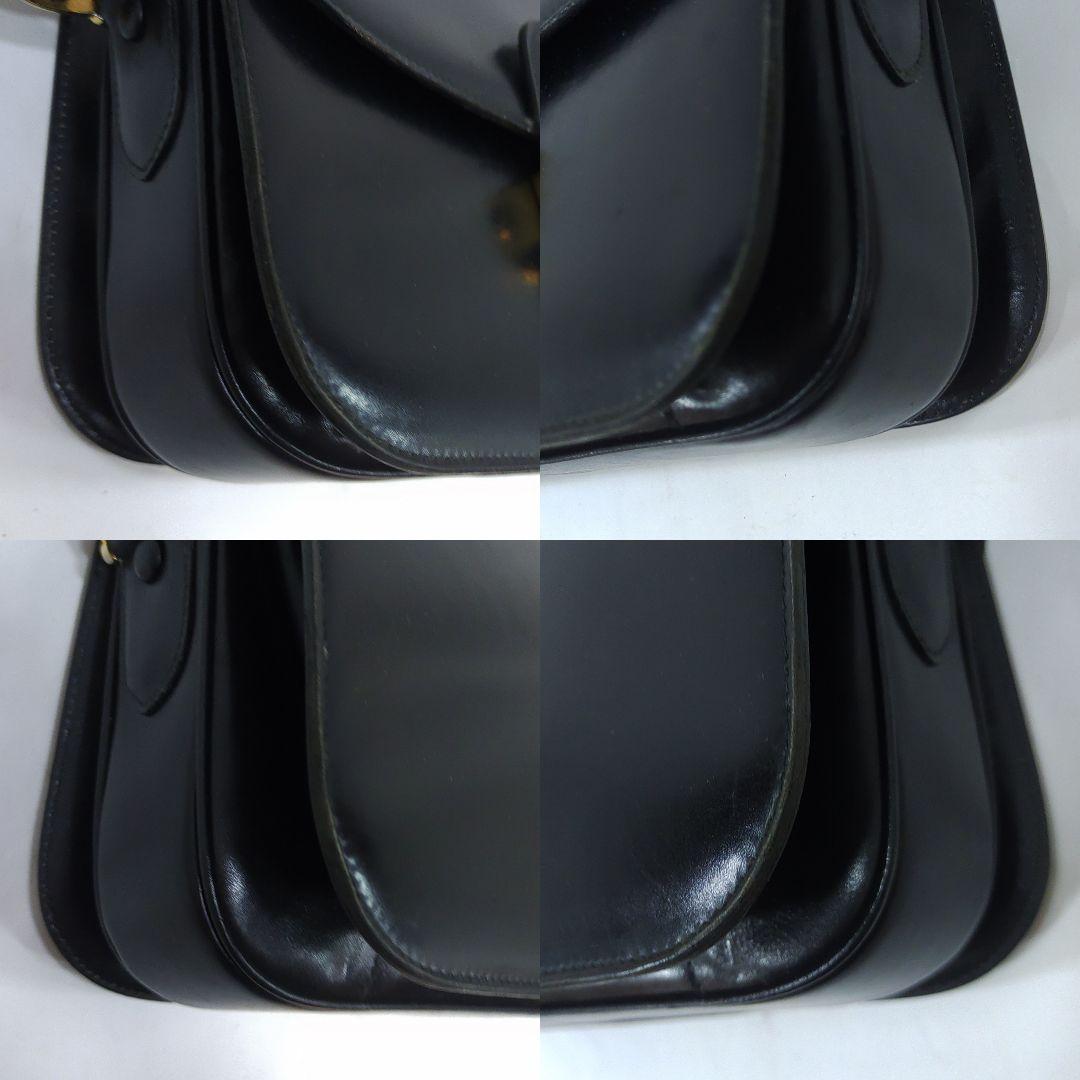 セリーヌ ショルダーバッグ ハンドバッグ レザー 馬車金具 黒