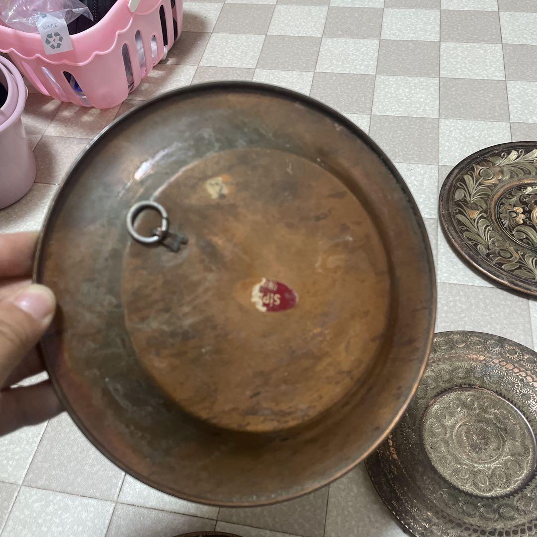 トルコ土産 銅製 トレー 飾り皿 プレート