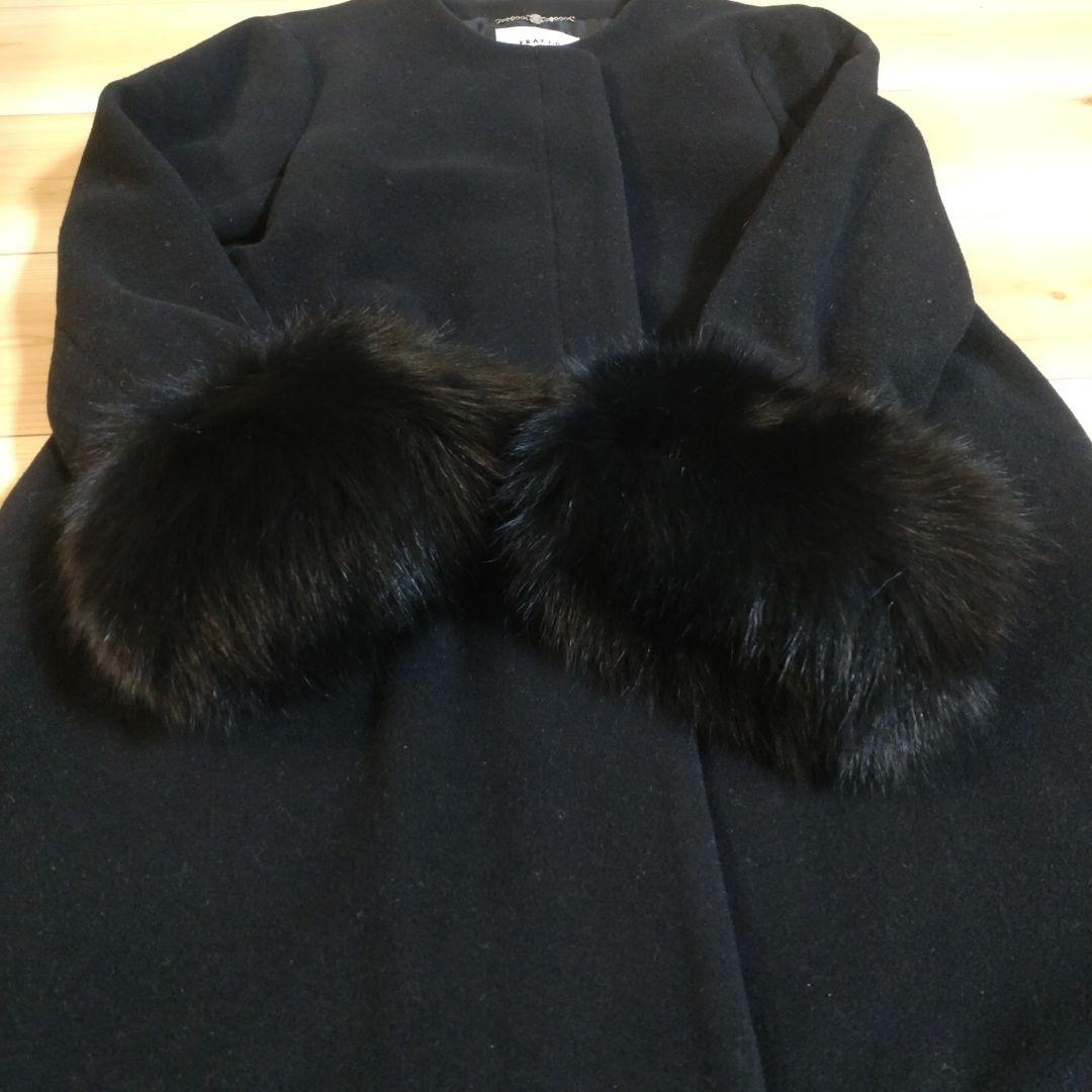 FRAY I.D ノーカラーロングコート フォックスファー FRAY I.D ノーカラーロングコート フォックスファー