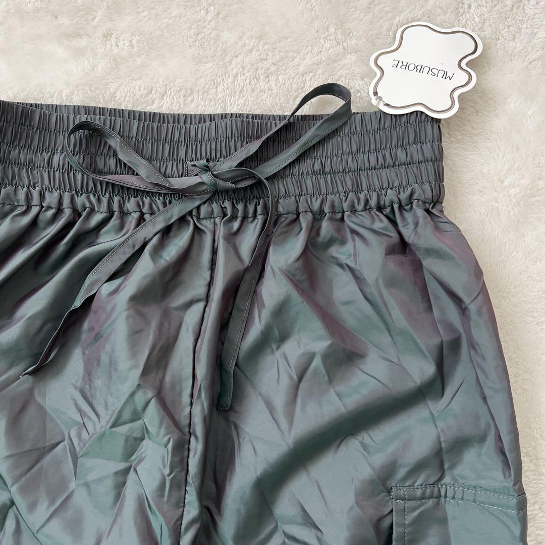 新品タグ付】musuboreリラックスリボンボンテージパンツ カーゴ