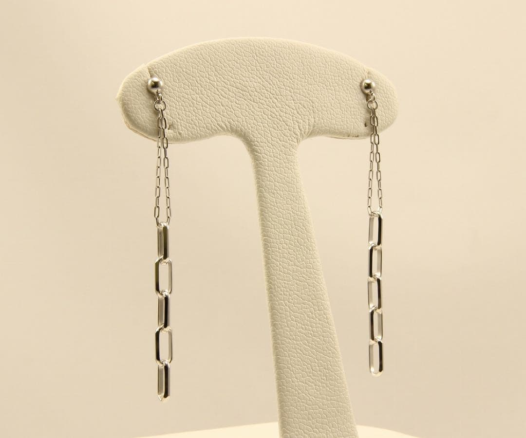 新品 K18WG ミラーノ チェーン ピアス