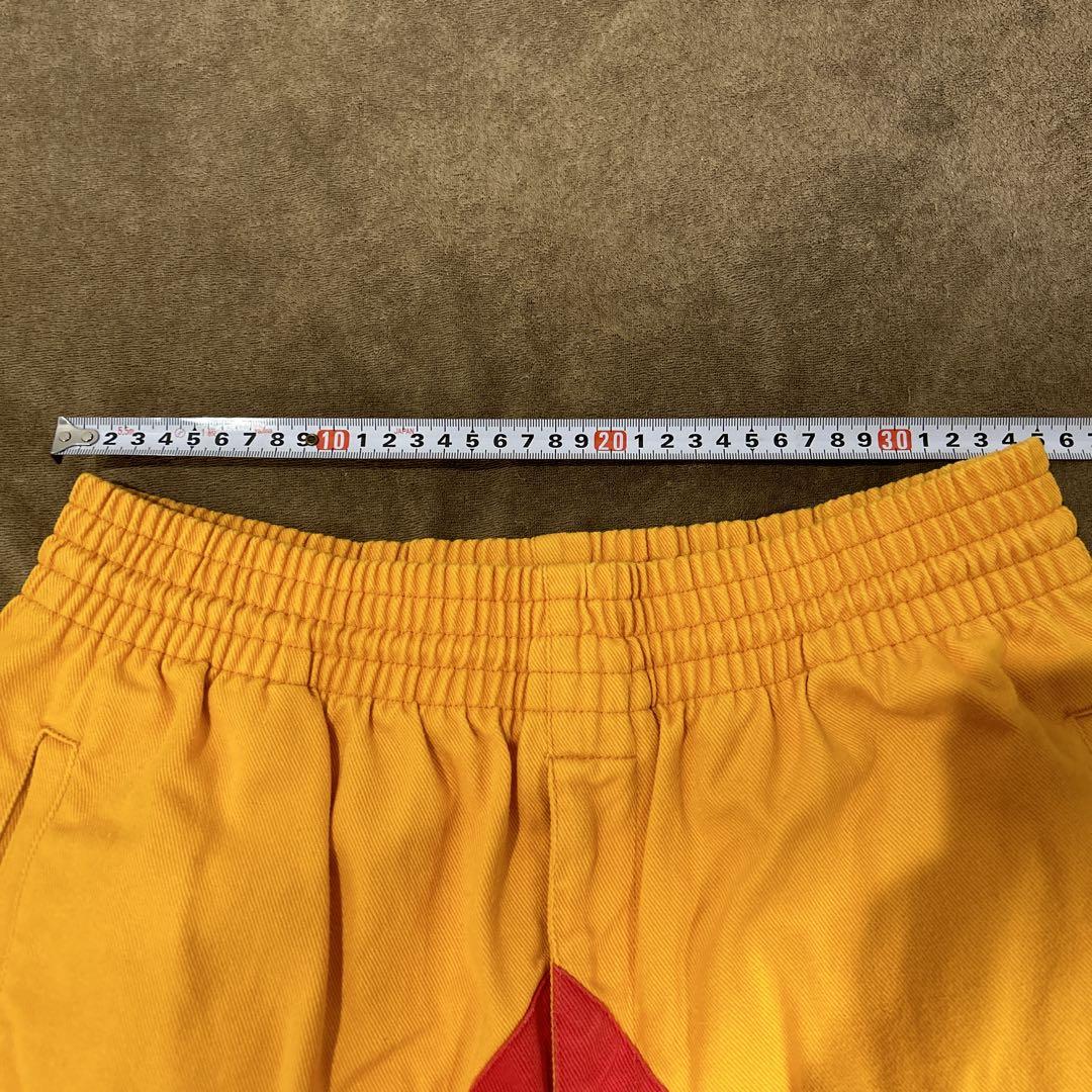 アディダス　ハーフパンツ　90s 中古　イエロー×レッド　古着　デサント アディダス ハーフパンツ 90s 中古 イエロー×レッド 古着