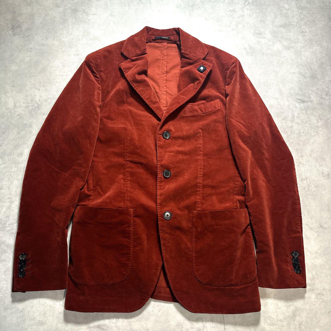 LARDINI ラルディーニ メンズ ベロア テーラードジャケット 44