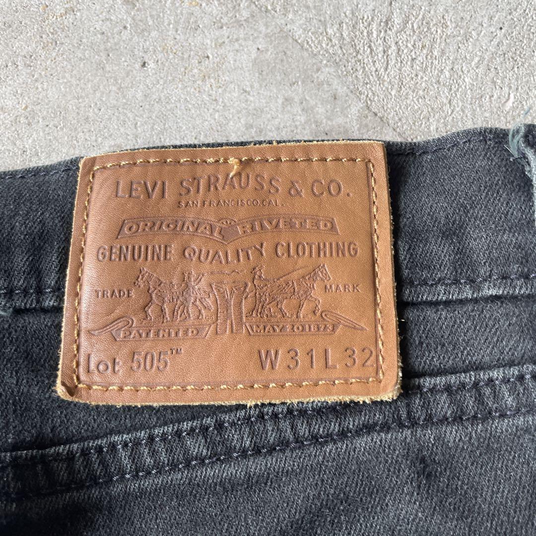 【雰囲気抜群ブラックデニム、ビッグE】Levi's505黒ストリート後染め31 画像11