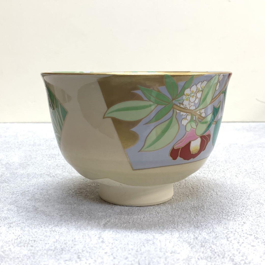 茶碗 桑野むつ子 三月 椿 箱無し 御所の花 十二ヶ月コレクション 茶道具 14