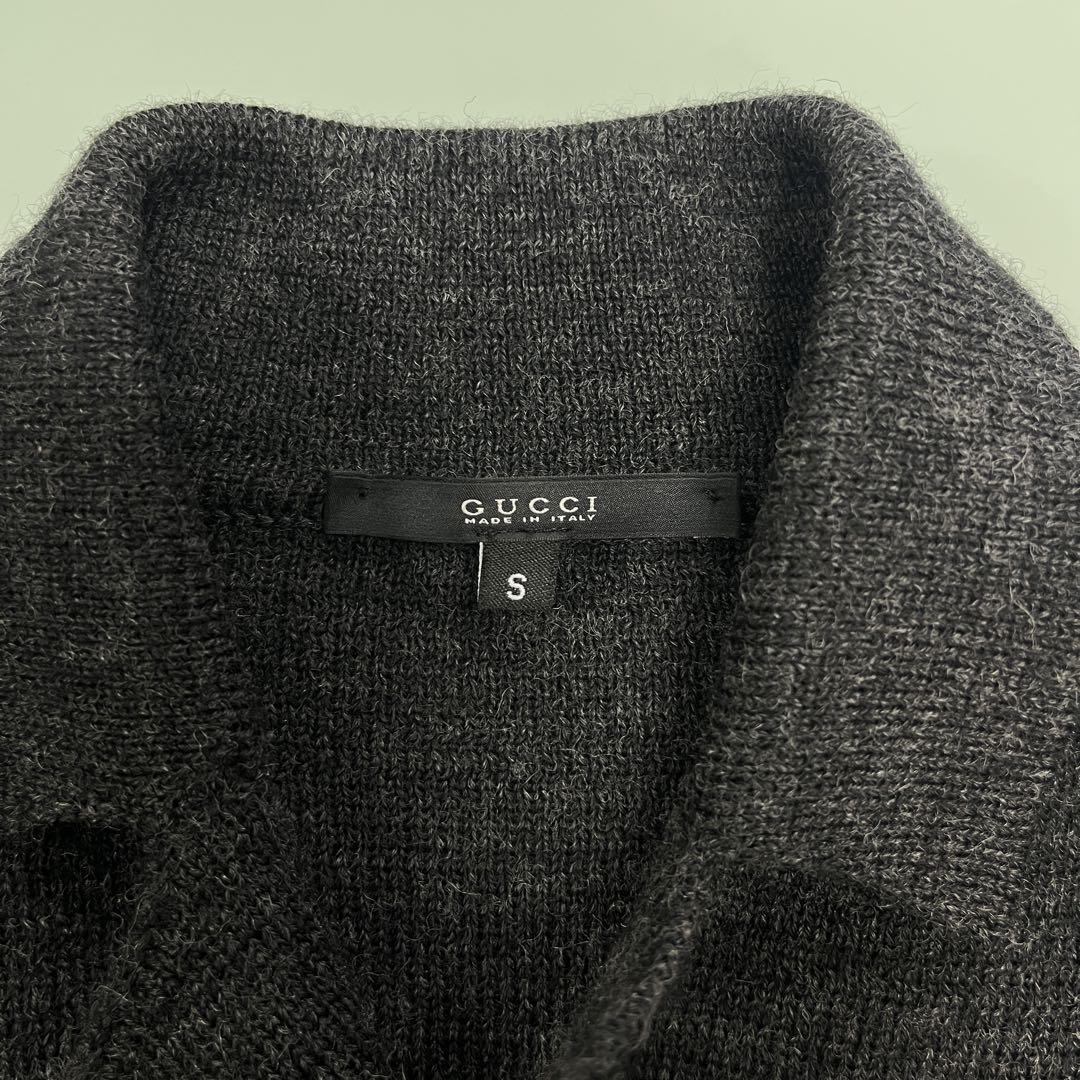 GUCCI ニットジャケット ニットカーディガン ダークグレー Sサイズ