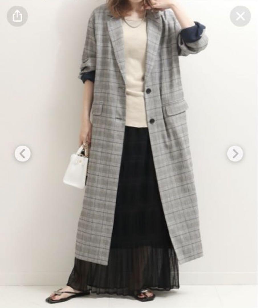 MANTECOチェックロングコート