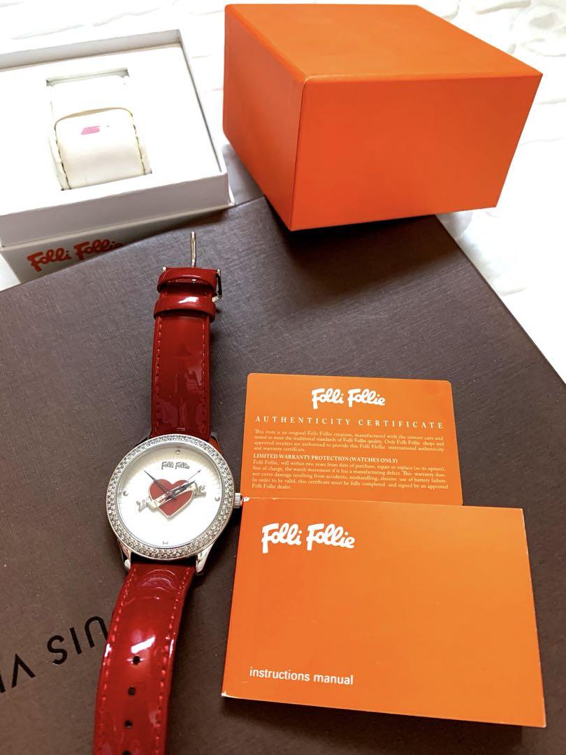 【新品】【稼働中】 Folli Follie ハートデザイン 腕時計 電池交換済