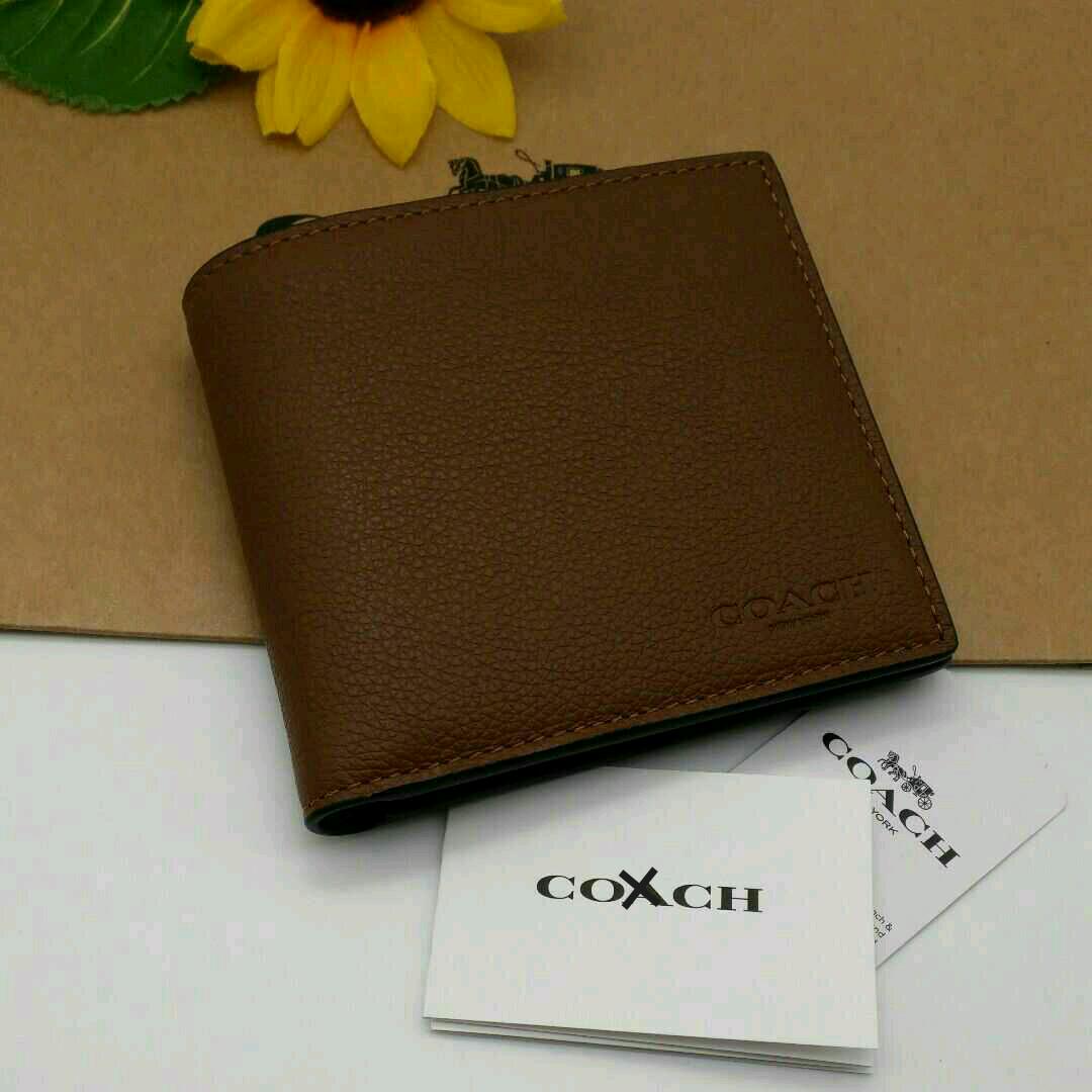 最新作⭐ COACH 二つ折り財布 新品 ブラウン レザー 大人気 メンズ