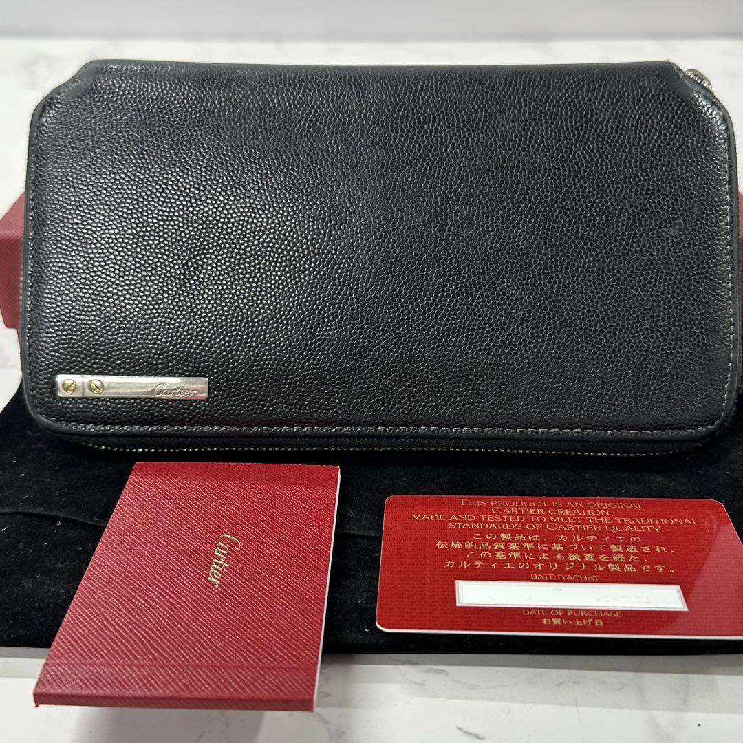新品同様‼️ カルティエ Cartier サントス 長財布 ラウンド