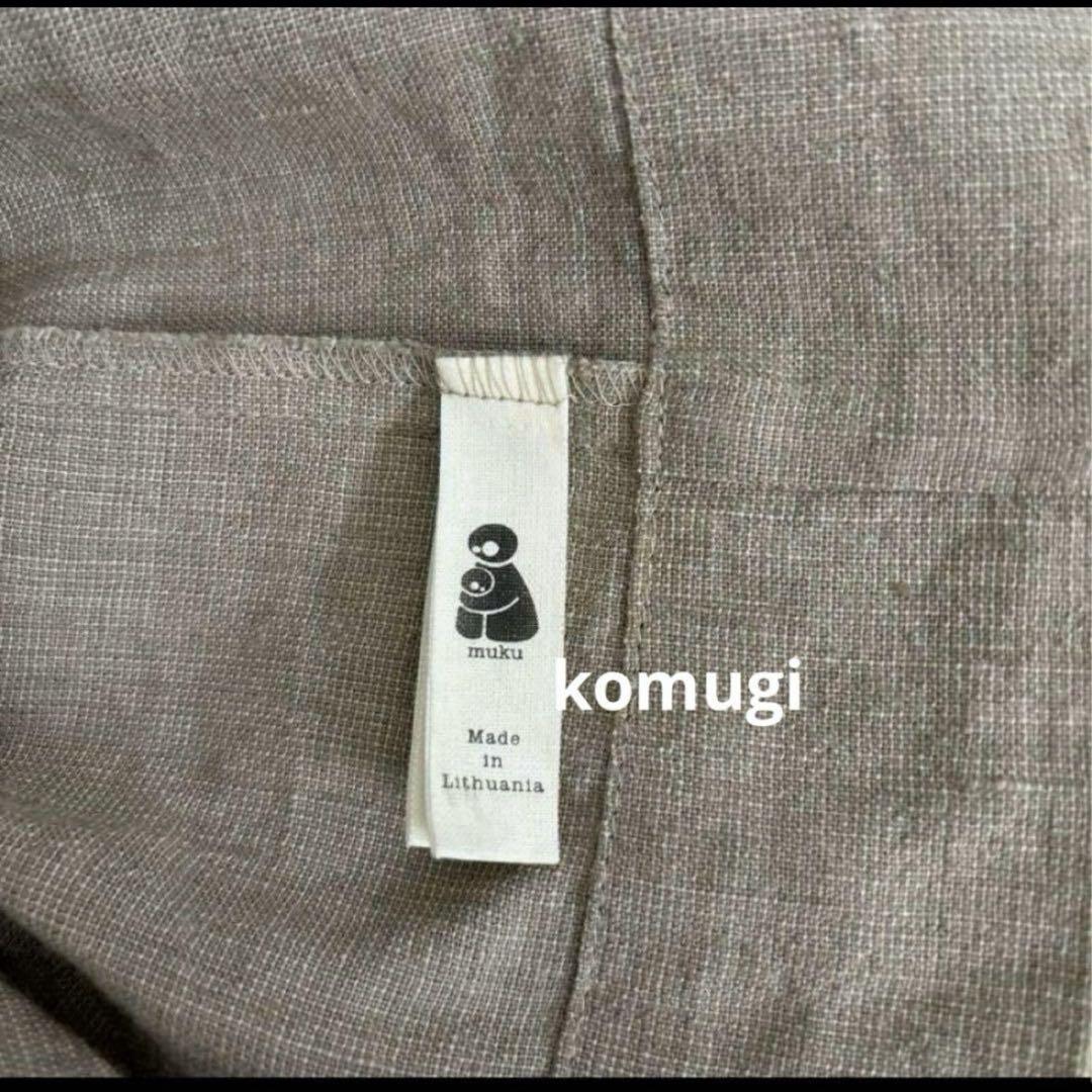 美品 日本製 リネン ロングワンピース シャツワンピース タック