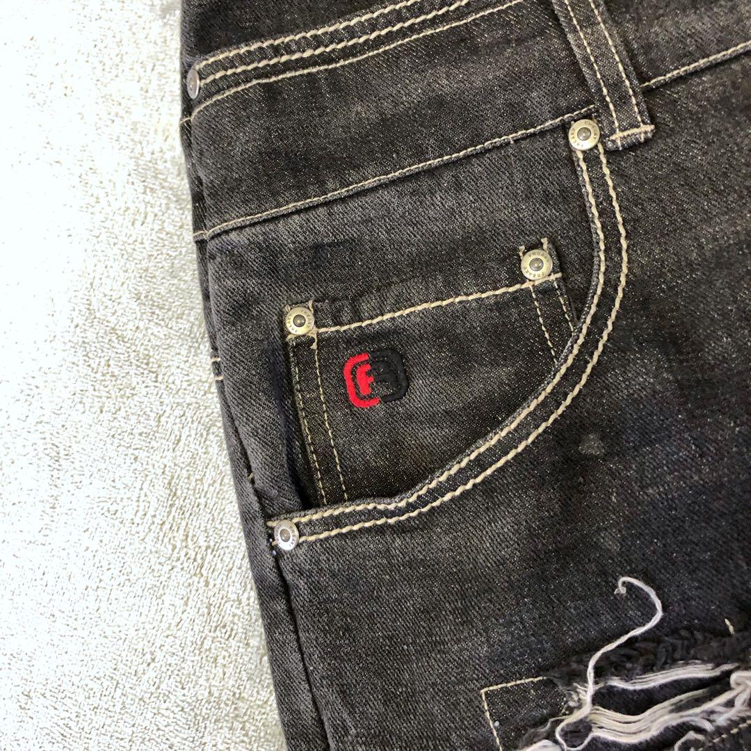 パンツ archive damage baggy wide harf denim Y2K