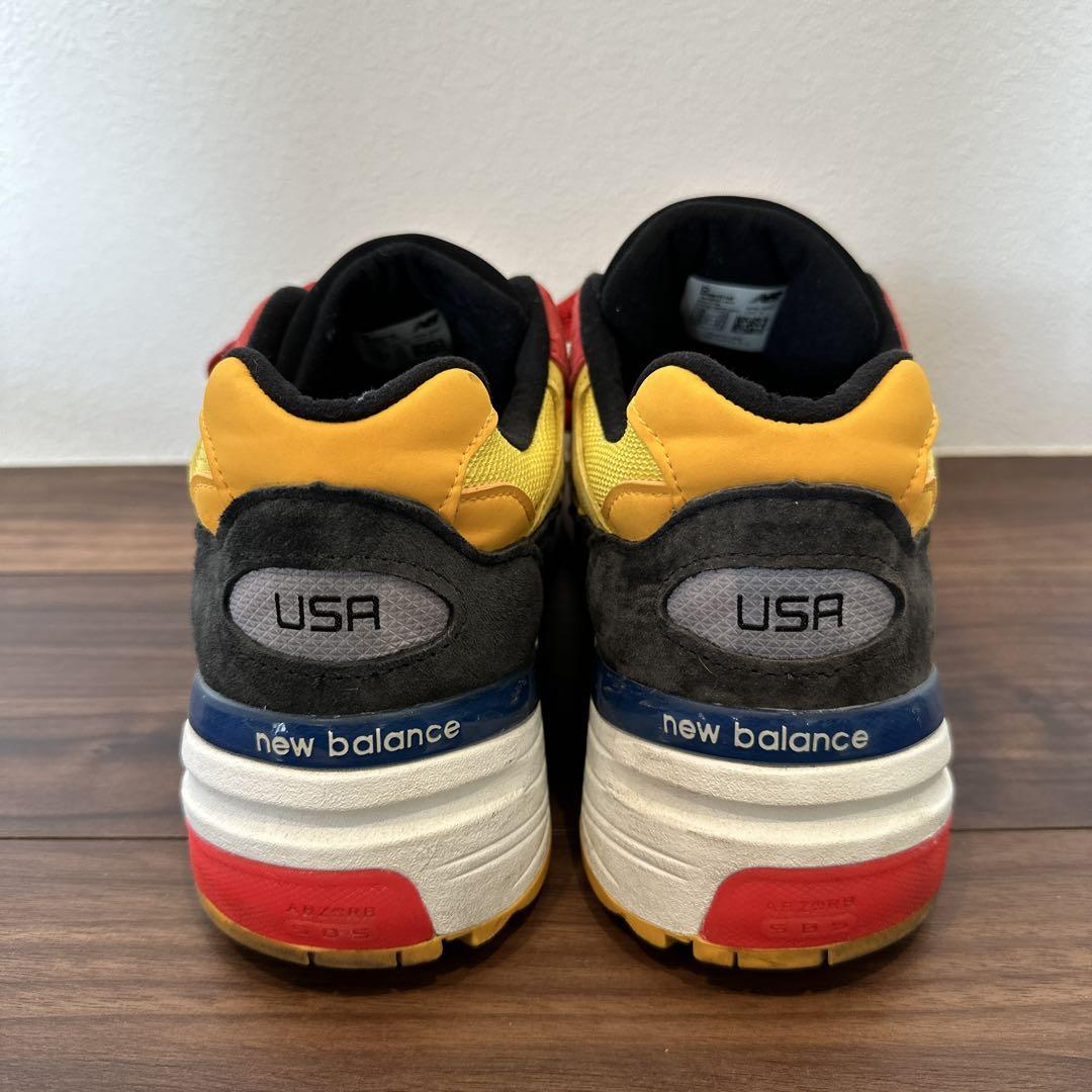 new balance 992 USA イエロー/レッド/ブラック　27cm