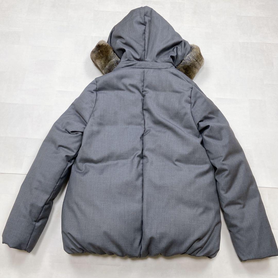 ◇ノアジェ◇美品 レッキスファー ダウンコート 2ウェイ グレー